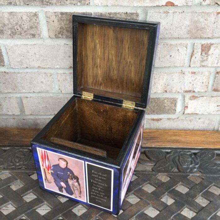 Wooden keepsake box: adorable police retirement gifts