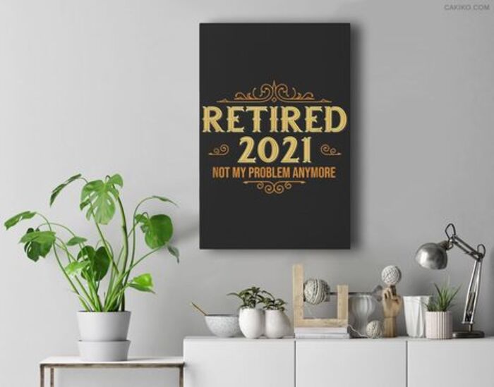 Retired canvas art: cool gift for retired police officer