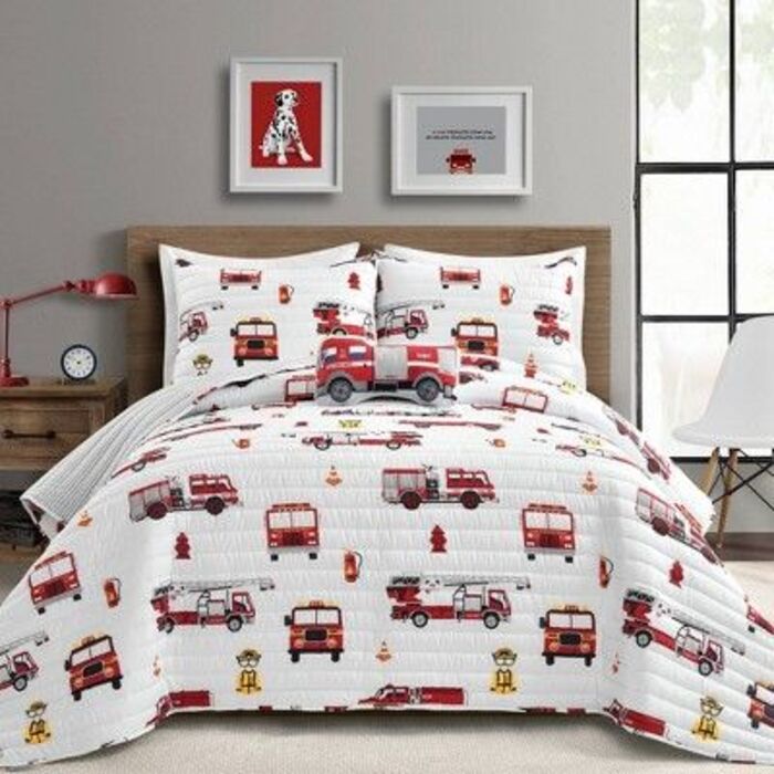 Firetruck blanket: thoughtful present for retired firefighters