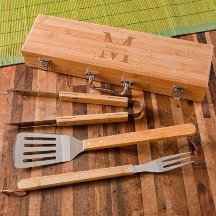 Custom Bamboo Grilling Tools: Adorable Fireman Retirement Gift