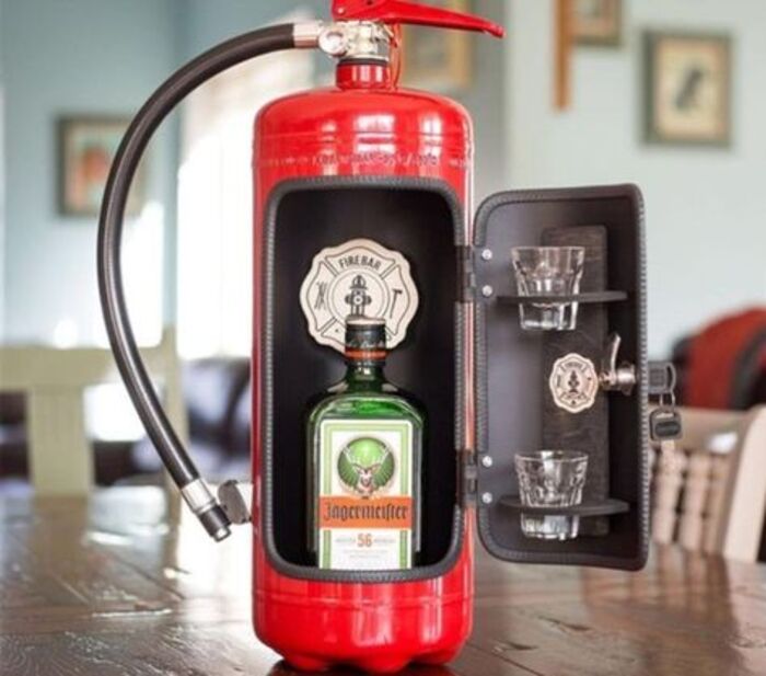 Fire extinguisher mini bar: cool present for firefighters retirement