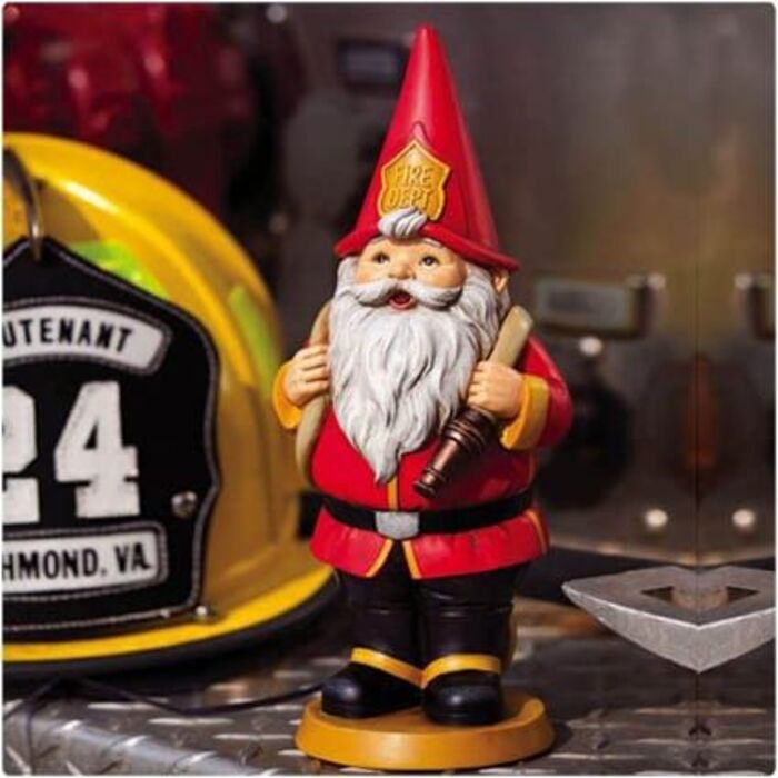 Firefighter lawn gnome: cute present for retired firemen