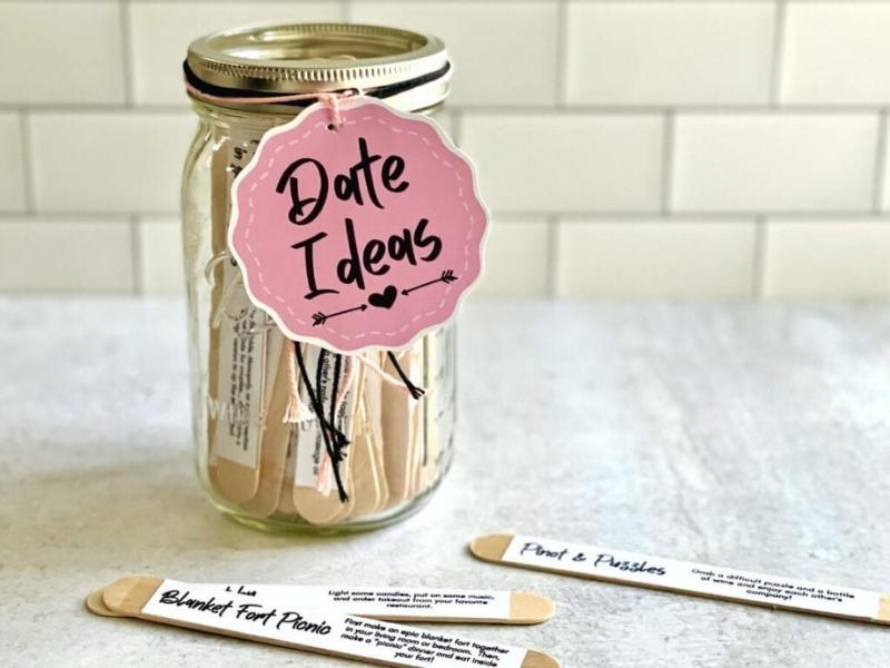Date Night in a Jar for cute diy anniversary gifts for girlfriend