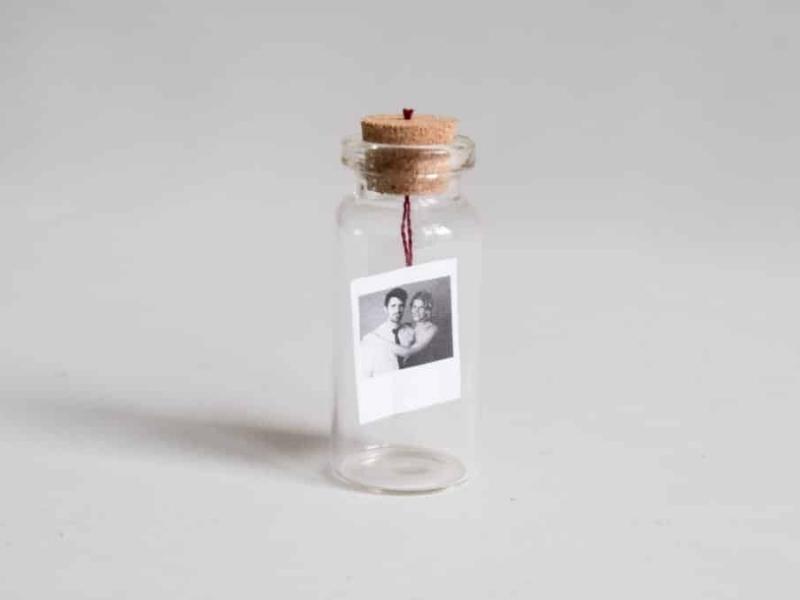 Tiny Photo in a Bottle for diy 25th anniversary gifts