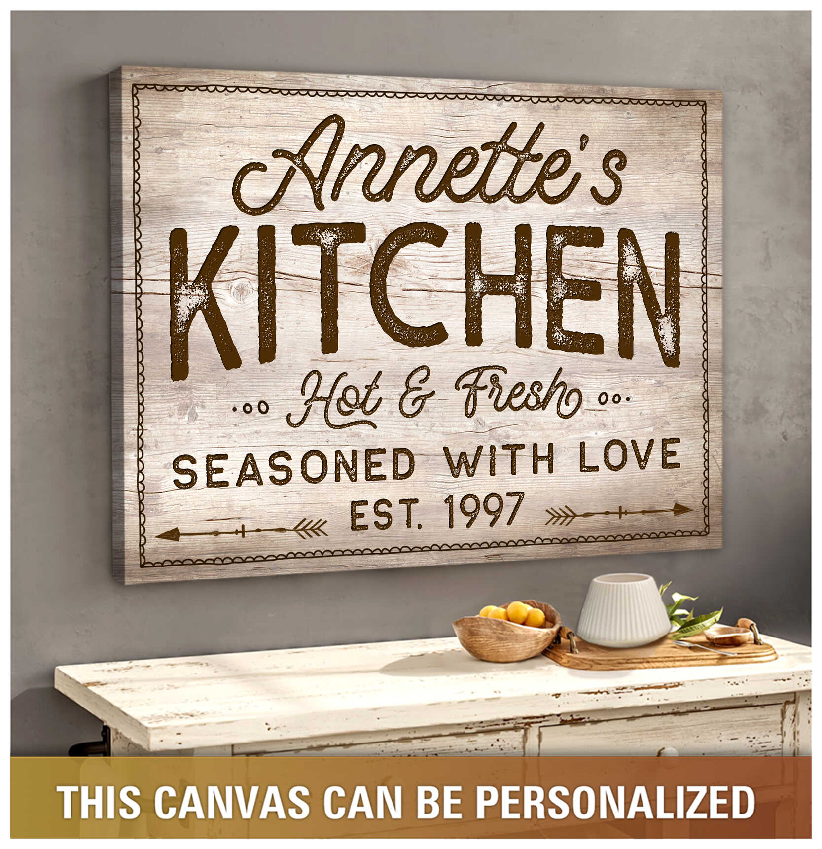 Custom Kitchen Sign Kitchen Wall Decor Farmhouse Personalized