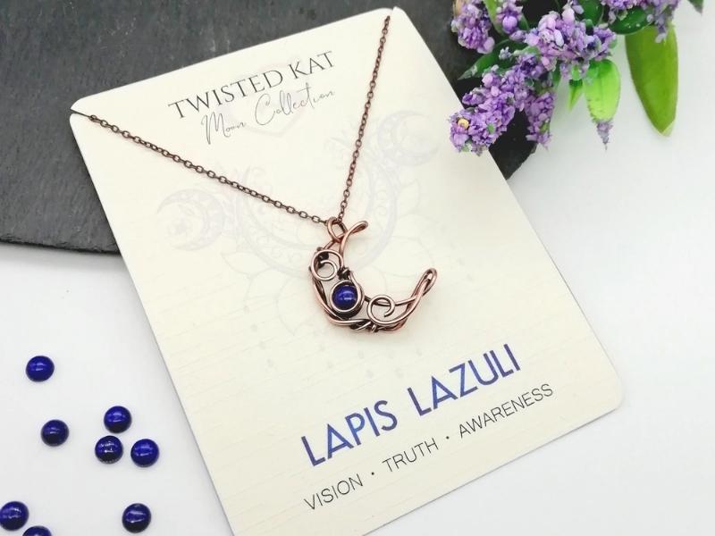 Universe Copper Brass And Lapis Lazuli Necklace