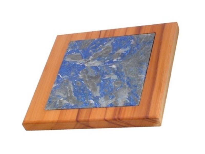 Lapis Lazuli and Oak Hot Plate Holder Board - 32 anniversary gift