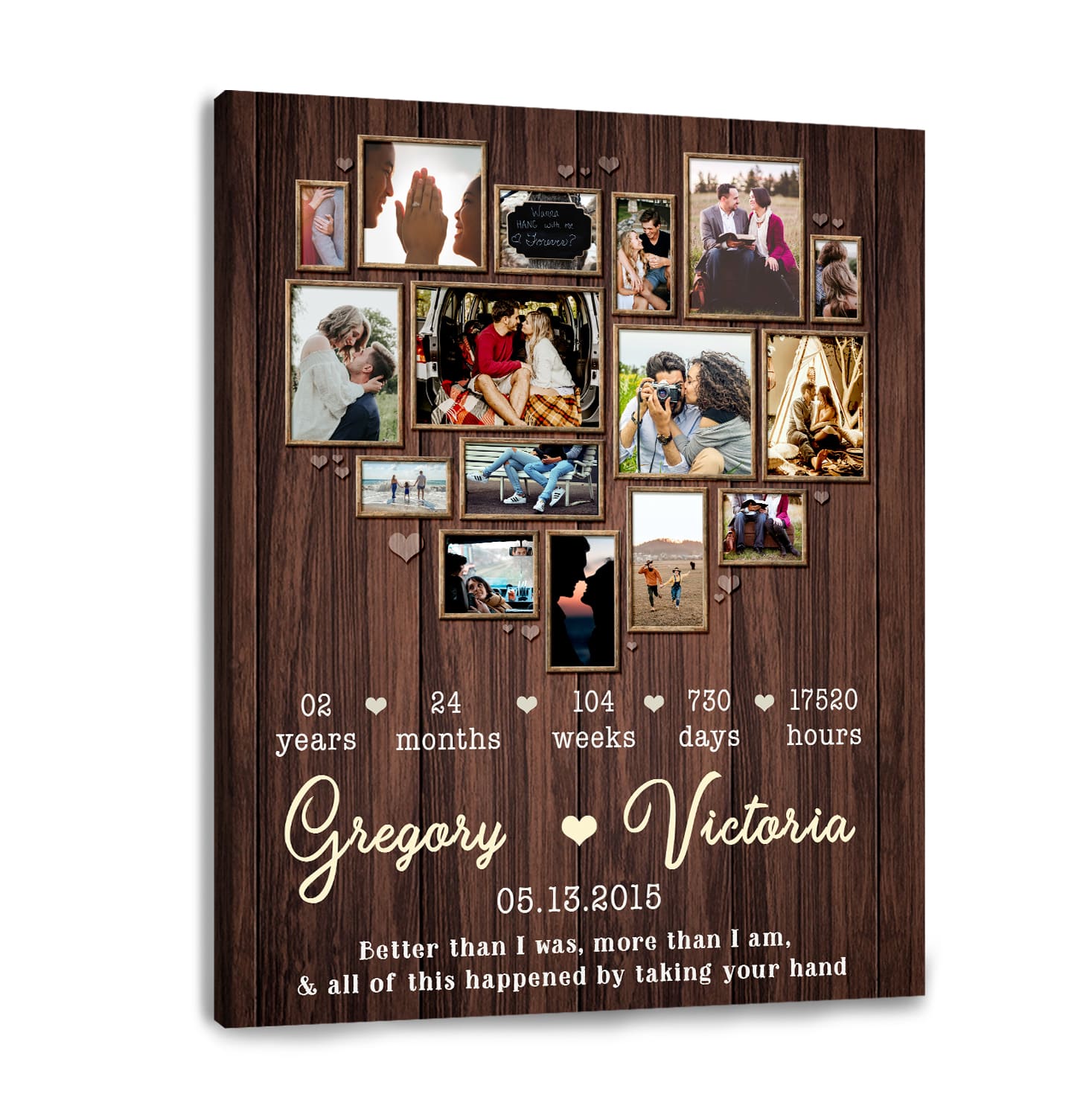 2nd Anniversary Gift Print For Wife Or Husband – Personalized Laser-Printed On Acid-Free Paper
