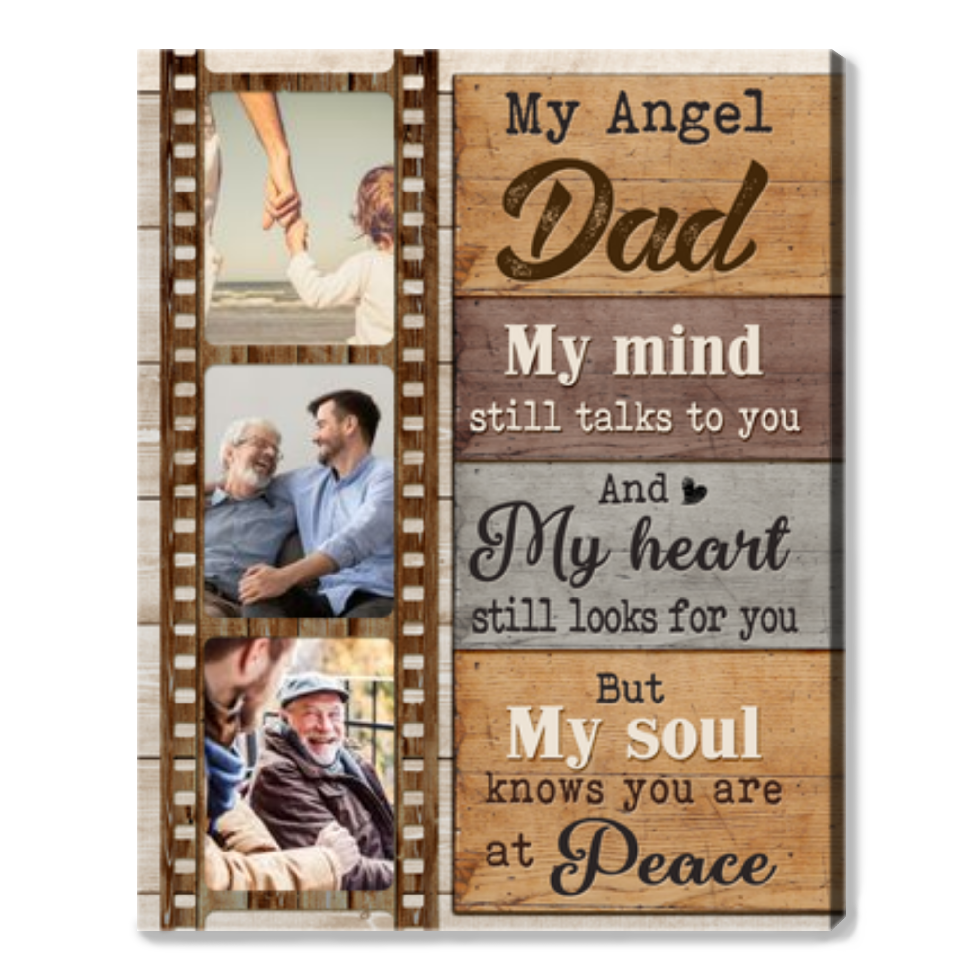 father's day gift remembrance gift for dad personalized photo canvas print 01