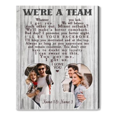 couple custom canvas art we're a team personalized wall art for couple 01