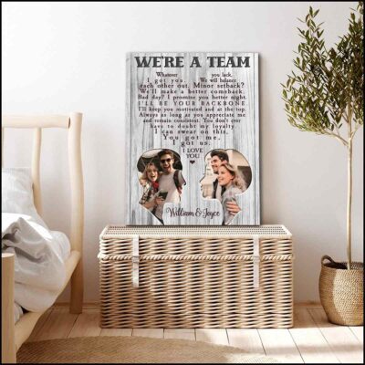 couple custom canvas art we're a team personalized wall art for couple 03