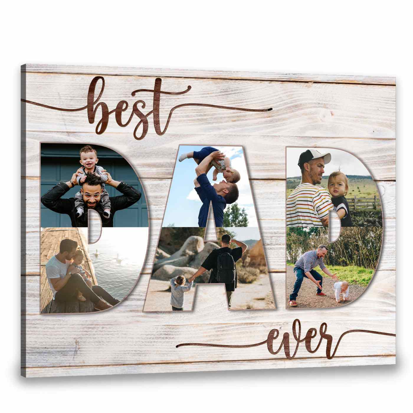 Personalised Christmas Photo Print Father Collage We Love Forever Daddy Birthday 