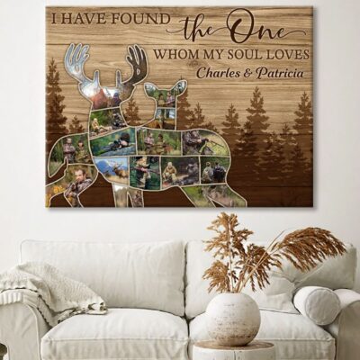 custom hunting wall art decor buck and doe photo collage canvas print 03