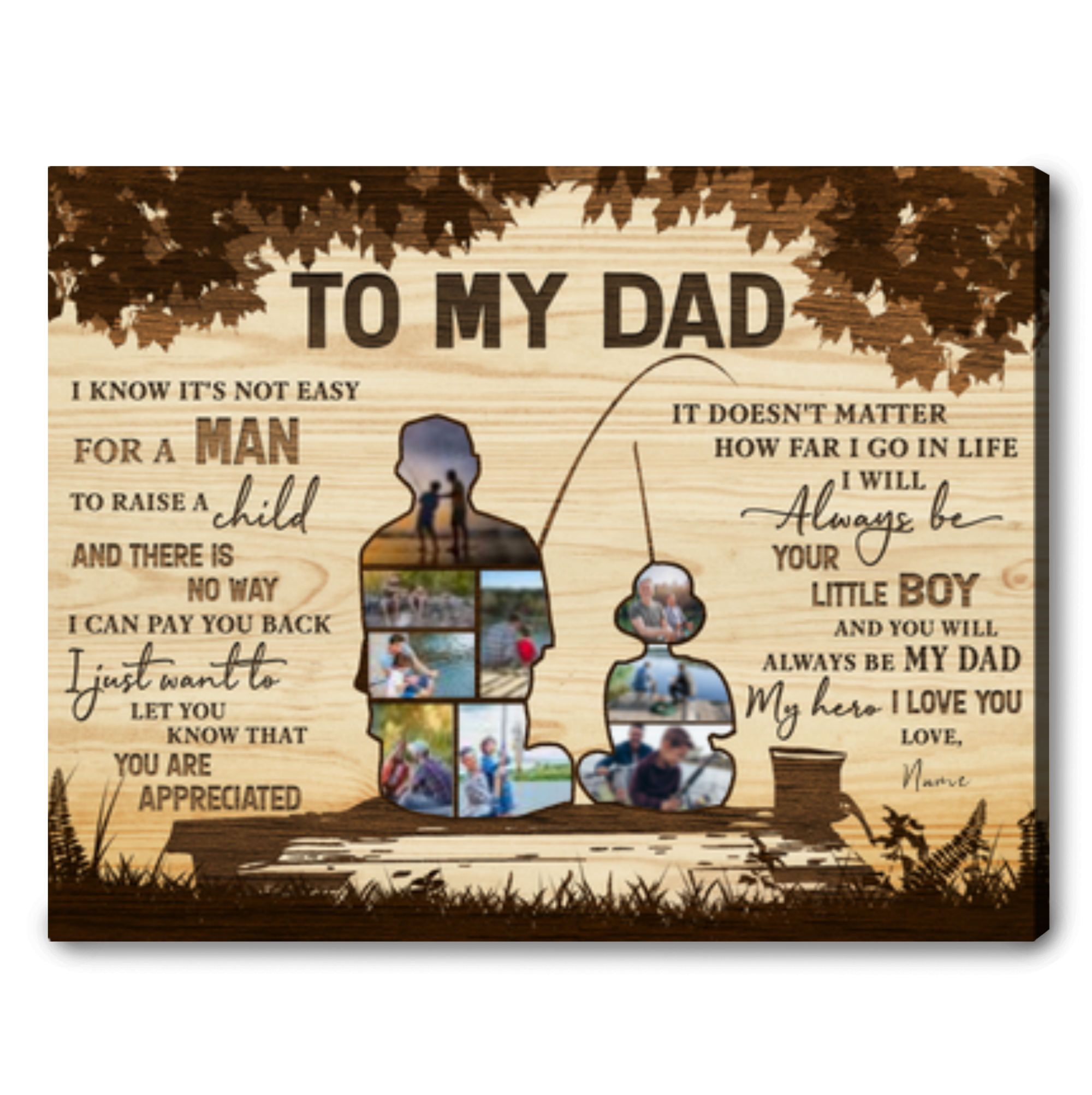 personalized dad canvas father's day gift fishing to my dad canvas print 01