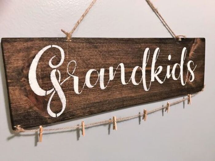 Wooden Grandkids Sign: Lovely Homemade Retirement Gifts