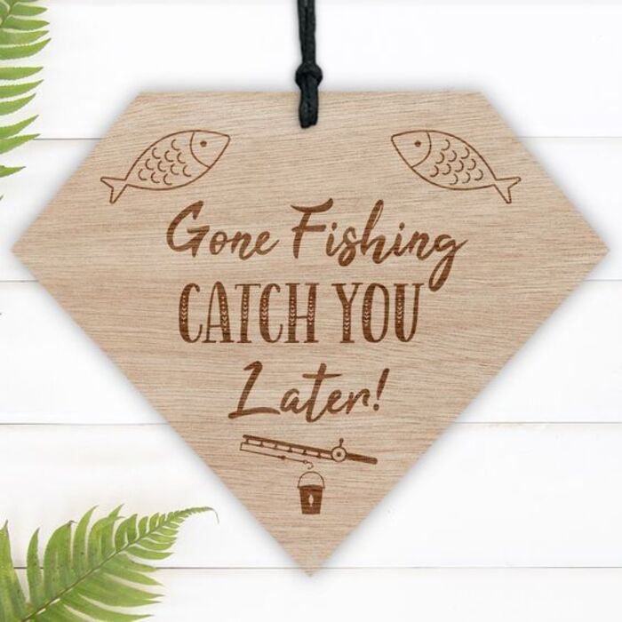 Gone Fishing Plaque: Cool Retirement Gag Gifts
