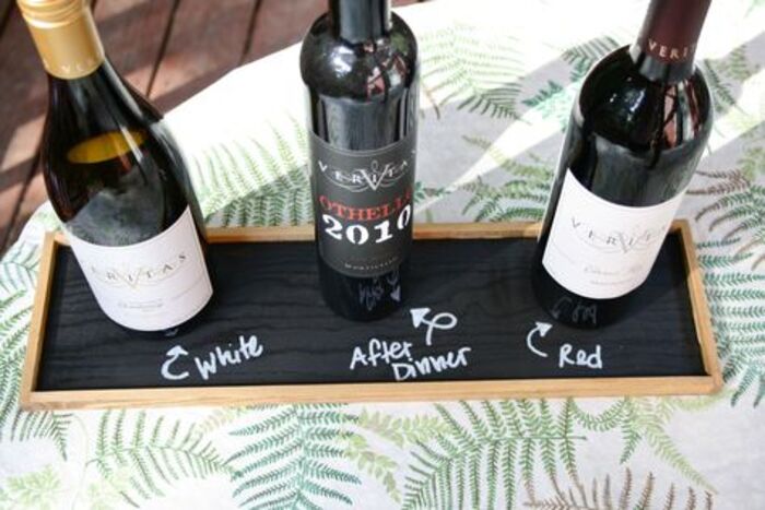 Chalkboard wine tray: unique gift for a retiree