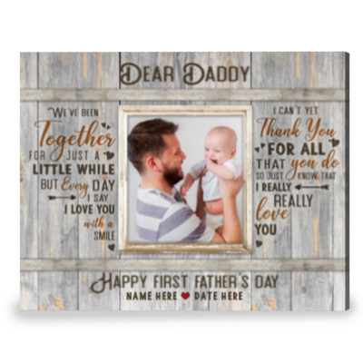 personalized gift for first time dad gift for first time father's day canvas print