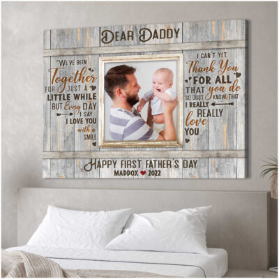 personalized gift for first time dad gift for first time father's day canvas print