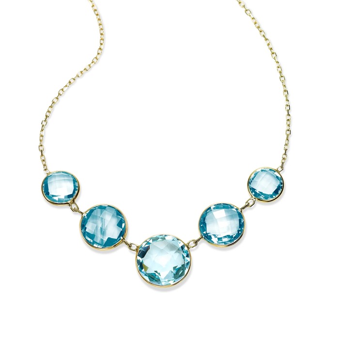 Blue topaz necklace - Fourth anniversary stone 