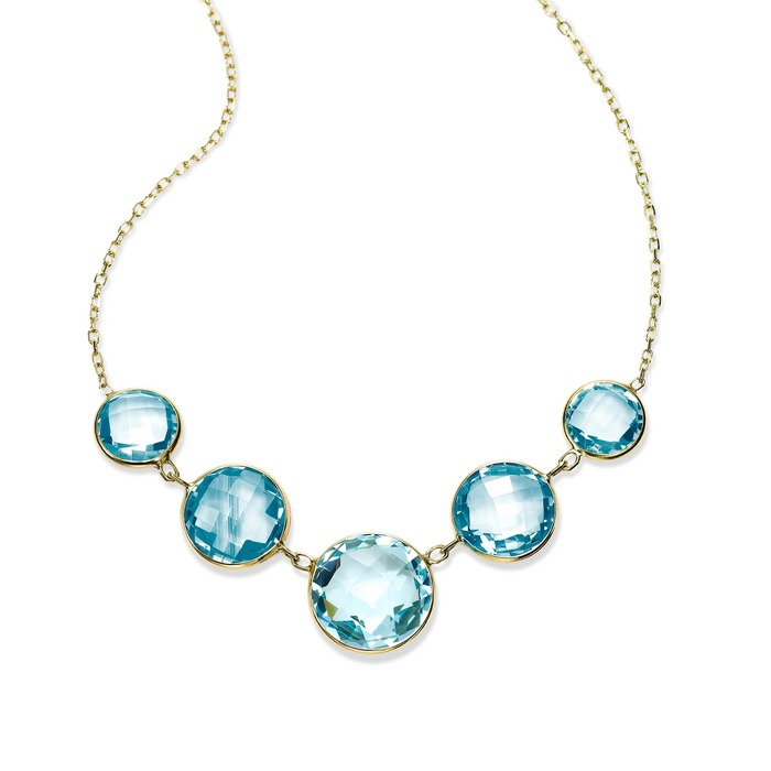 Blue Topaz Necklace - Fourth Anniversary Stone 