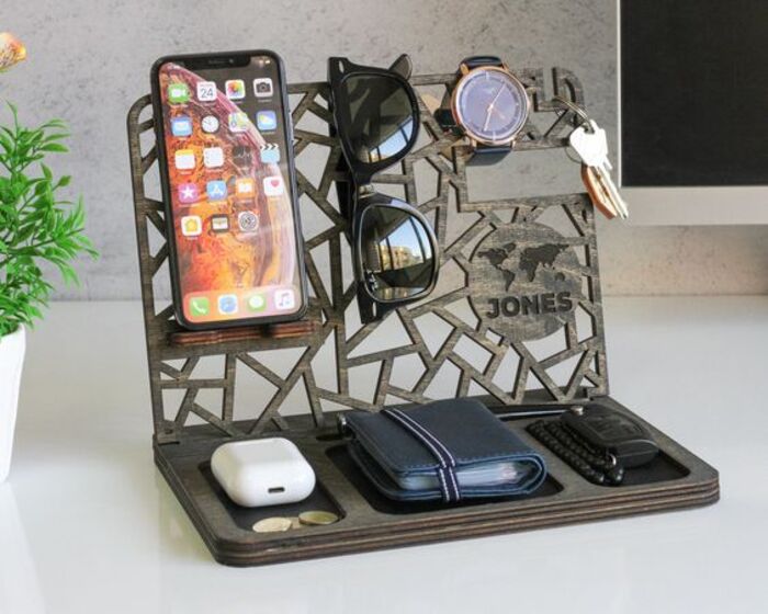 Personalized Christmas Gift Docking Station Mens Desk -   Personalized  gifts for men, Mens birthday gifts, Docking station