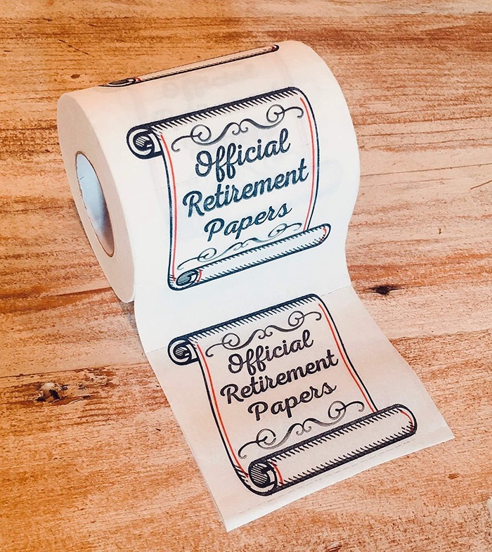 Funny retirement gift for women - Toilet Paper Retirement Papers