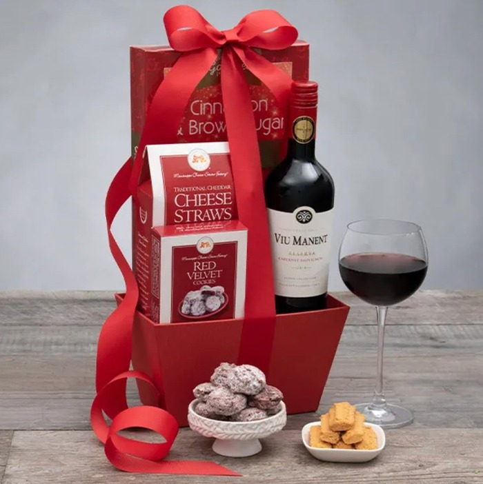 Retirement gifts for women - Red Wine Basket