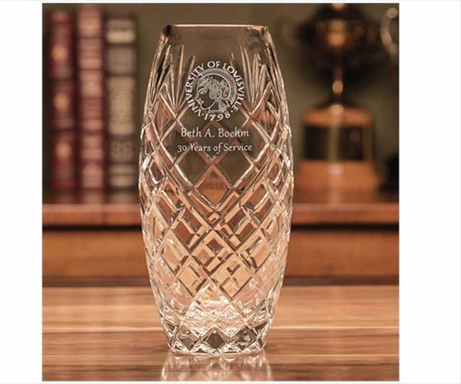 Retirement Gifts For Women - Personalized Crystal Vase