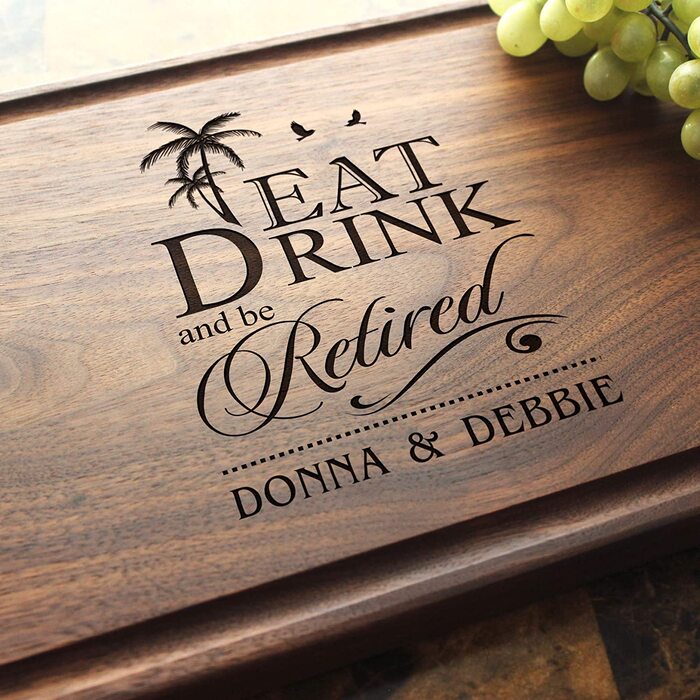 Perfect Retirement Present For Women - Personalized Cutting Board