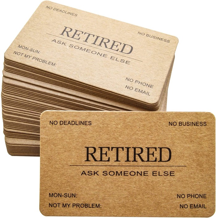 Retired Funny Business Cards