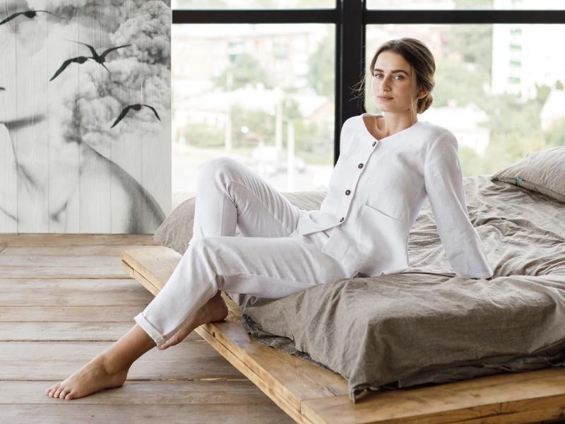 Natural Linen Pajamas For 33Rd Anniversary Gifts For Her