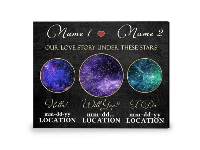 Star Map Gift Hello Will You I Do Oh Canvas