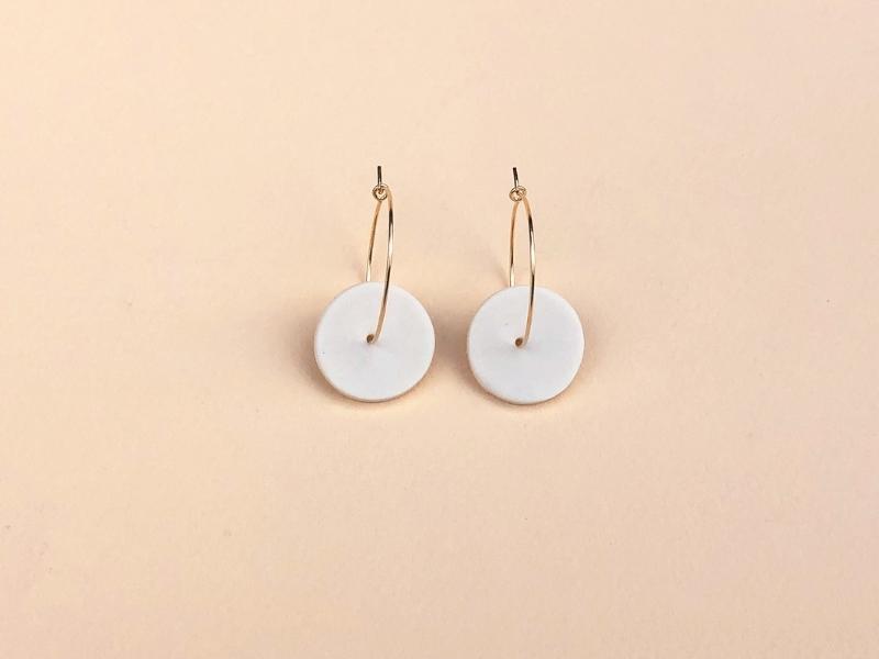 Porcelain Hoop Earrings For 36 Years Anniversary Gift Ideas