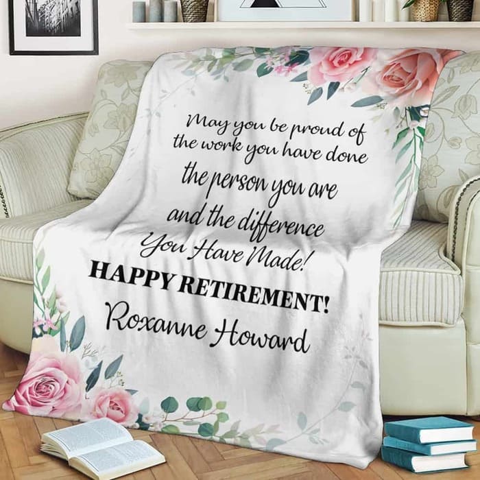 personalized retirement gifts - Happy Retirement Blanket