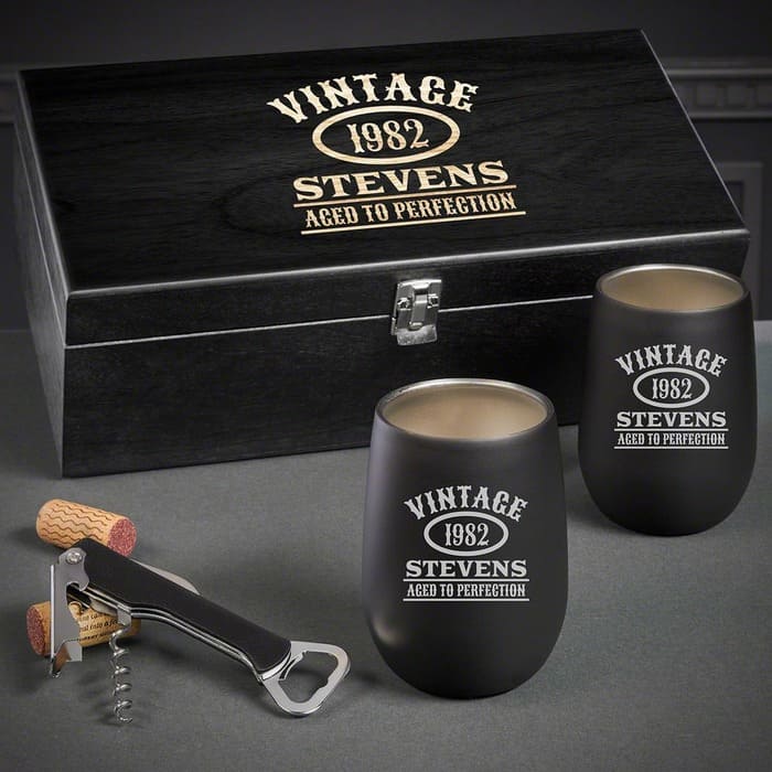 personalized retirement gifts - A Wine Set as Cool as He Is