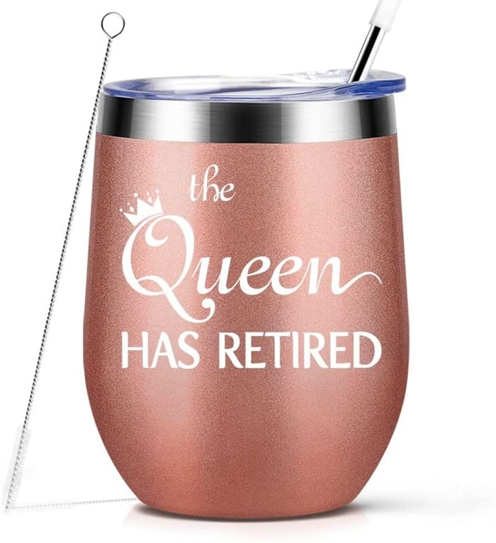 personalized retirement gifts - "The Queen Has Retired" Stainless Steel Tumbler