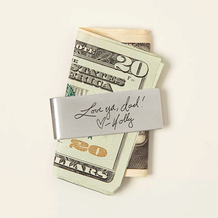 Handwritten Message Money Clip