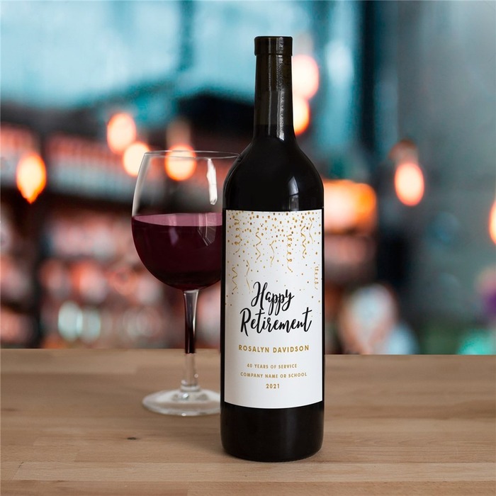 retirement ideas for mom - Personalized wine 