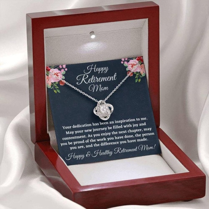 retirement ideas for mom - Happy Retirement Mom Necklace