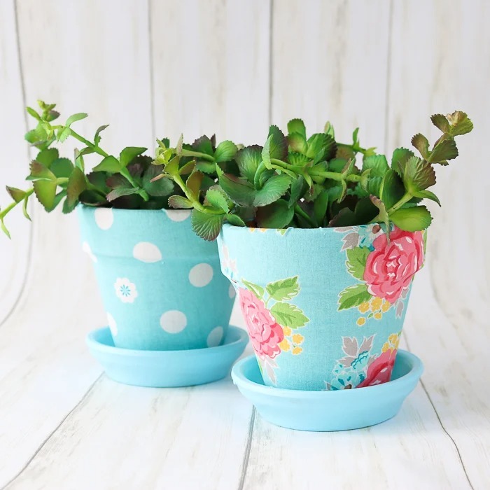 Retirement Ideas For Mom - Fabric-Covered Flower Pot