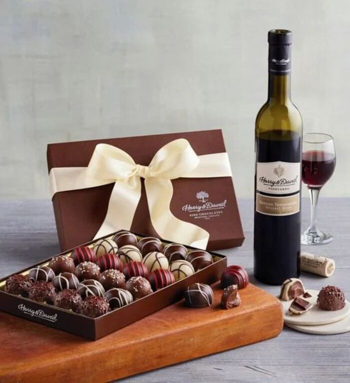 Wine and chocolate gift box for your girl's birthday