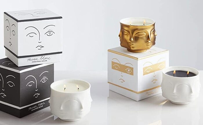 Gilded muse candle for her special day