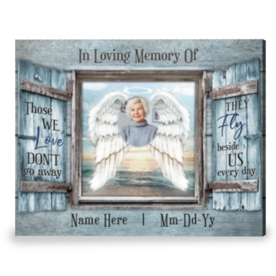 personalized sympathy gift angel wings art memorial canvas print