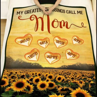 Blanket For Mom Personalized Gift For Mother Birthday Sunflower Blanket