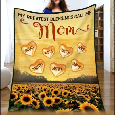 blanket for mom personalized gift for mother birthday sunflower blanket