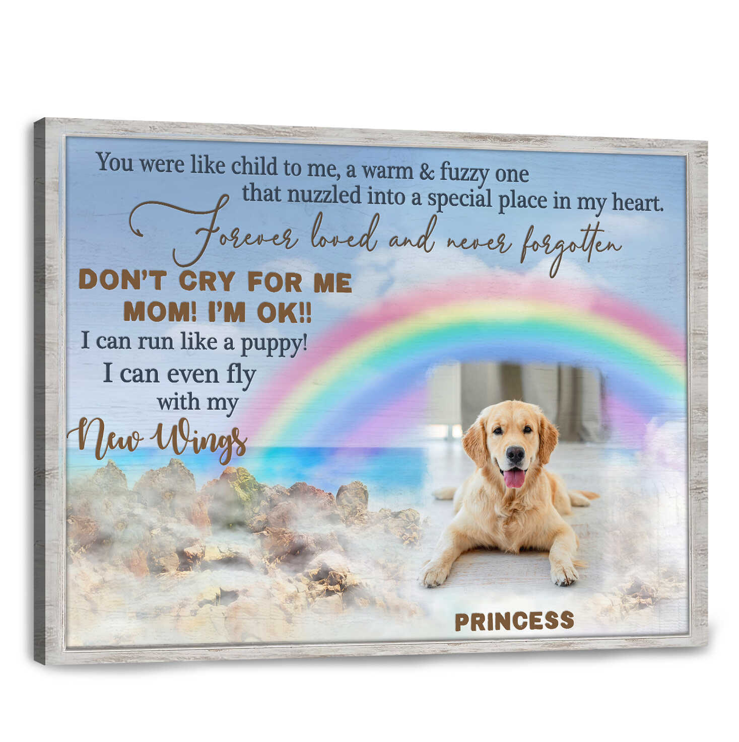 dog mom customized gift dog memorial canvas print 02