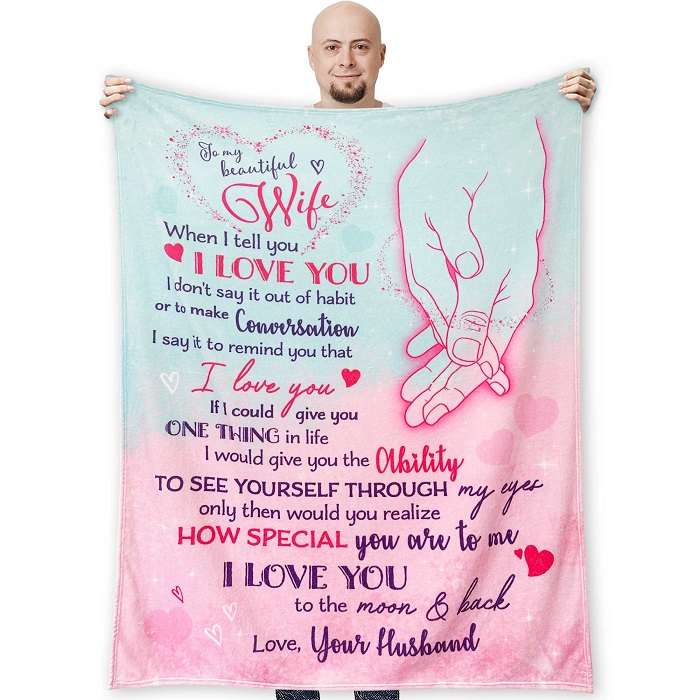 cozy and sweet blanket for wife - romantic gifts for wife