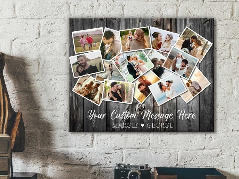 Creative Anniversary Gift Collage Family Photo Personalized Canvas Print