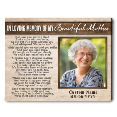 sympathy gift for my beautiful mother memorial canvas wall art 01